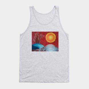 abstract painting- outback Australia landscape in pointillism - dot art, painting Tank Top